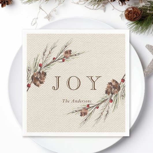 Rustieke Pinecone kerstvakantie papier Servet
