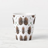 Rustieke Pinecone Small Latte Mok | Woodland Holid (Voorkant)