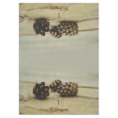 Rustieke Pinecones Aangepaste familienaam en monog Tafelkleed (Voorkant)