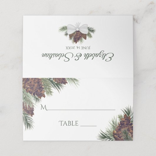 Rustieke Pinecones Elegante bruiloft Write-In (Buitenkant ongevouwen)