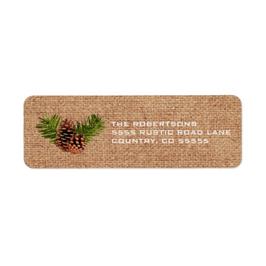 Rustieke Pinecones en takken Etiket (Voorkant)