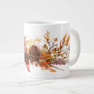 Rustieke Pinecones & Fiery herfstbladeren Extra Grote Beker