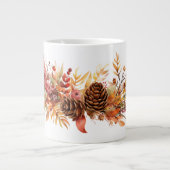 Rustieke Pinecones & Fiery herfstbladeren Extra Grote Beker (Voorkant)