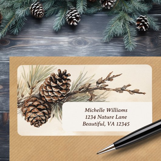 Rustieke Pinecones | Pine Cone Woodland Adres Etiket
