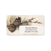 Rustieke Pinecones | Pine Cone Woodland Adres Etiket (Voorkant)