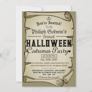  rustieke piraten halloween kostuum feest kaart