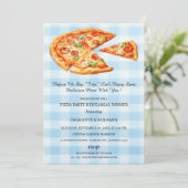 Rustieke Pizza bruiloft repetitie diner Kaart (Staand voorkant)