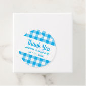 Rustieke Plaid Blue Gingham bruiloft dank u Bedankjes Labels (In situ)
