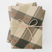 Rustieke Plaid Elegance: Folk Engels Design Inpakpapier Vel (In situ)