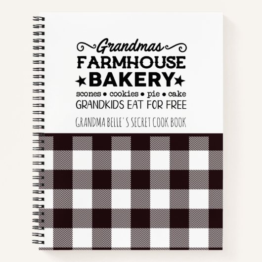 Rustieke Plaid Oma's Boerderij Bakkerij Recept Notitieboek (Voorkant)