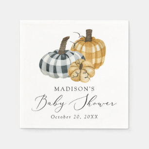 Rustieke Plaid Pompoen Baby Shower Servet
