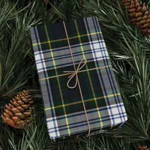 Rustieke Plaid Witte en Groene Clan Gordon Tartan Cadeaupapier