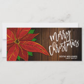 Rustieke Poinsettia Kerst Certificaat Gift Kaart (Voorkant)
