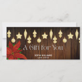 Rustieke Poinsettia Kerst Ornamenten Gift Kaart (Voorkant)