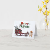 Rustieke Pommerse Kerst Kaart (Gele Bloem)