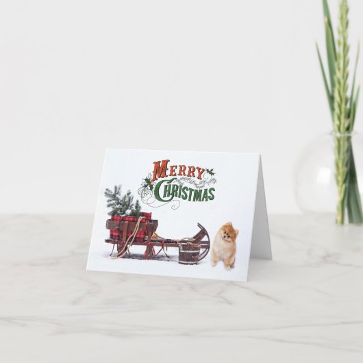 Rustieke Pommerse Kerst Kaart (Voorkant)