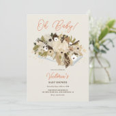 Rustieke pompoen bloem neutraal Oh babyshower Kaart (Staand voorkant)