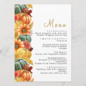 Rustieke Pompoen & Bloemen Bruiloft Menu (Voorkant)