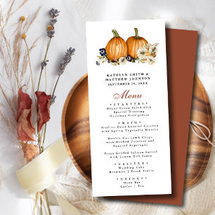 Rustieke Pompoen Botanische Herfst Herfst Bruiloft Menu