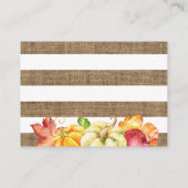 Rustieke Pompoen Burlap Baby shower Boekaanvraag Informatiekaartje (Achterkant)