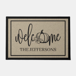 Rustieke pompoen charme welkom deurmat