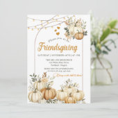 Rustieke Pompoen Herfst Floral Friendsgiving Kaart (Staand voorkant)
