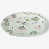 Rustieke Pompoen Herfst Herfst Sage Papier Borden Papieren Bordje (Gekanteld)