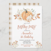 Rustieke Pompoen Herfst Rustiek Bloemen Verjaardag Kaart (Voorkant / Achterkant)