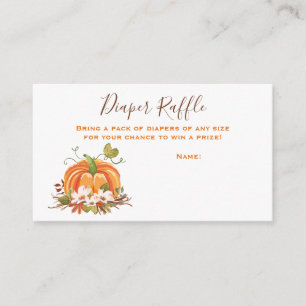 Rustieke Pompoen Luier Raffle Kaart Herfst Herfst