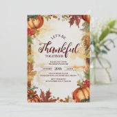 Rustieke Pompoen Oogst Thanksgiving Diner Kaart (Staand voorkant)