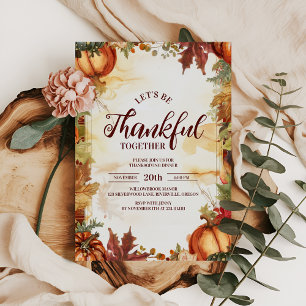 Rustieke Pompoen Oogst Thanksgiving Diner Kaart