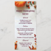 Rustieke pompoen Thanksgiving Herfst Diner Menu (Voorkant)