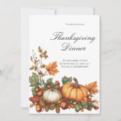 Rustieke pompoen Thanksgiving Partij Kaart (Voorkant)