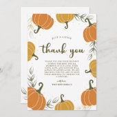 Rustieke pompoen & verlaat elk evenement bedankkaart (Voorkant / Achterkant)