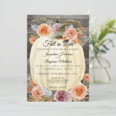 Rustieke Pompoen Waterverf Bloem Oranje Pruim Goud Kaart (Staand voorkant)