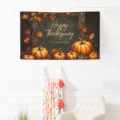 Rustieke pompoenen en herfstbladeren Thanksgiving Spandoek (Insitu)