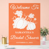 Rustieke pompoenrank herfst bruiloft feestelijke w acryl bord (Huwelijk)