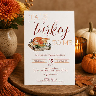 Rustieke 'Praat met me over kalkoen' Thanksgiving- Kaart