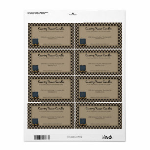 Rustieke Primitieve Kaars Geruite Land Label