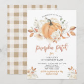 Rustieke Pumpkin Patch Verjaardags Bash Party Kaart (Voorkant / Achterkant)