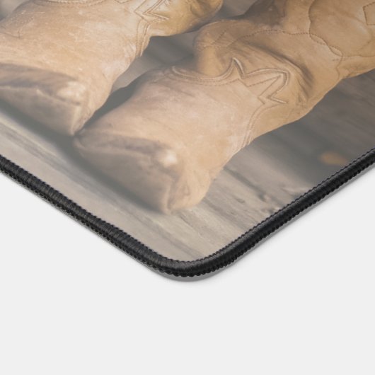 Rustieke Ranch Cowboy laarzen voor twee Monogram Bureaumat (Hoek)