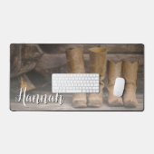 Rustieke Ranch Cowboy laarzen voor twee Monogram Bureaumat (Keyboard & Muis)