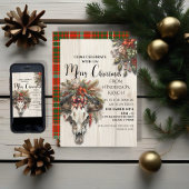 Rustieke ranch kerst met Koe schedel Kaart