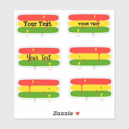 Rustieke Rasta strepen Sticker (Vel)