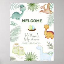 Rustieke Rawr Vulkan Dinosaurus Baby Shower Welkom