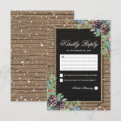 rustieke reactie | Kerst Winter Wedding RSVP Kaartje (Voorkant / Achterkant)