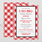 Rustieke Red Gingham Ik doe BBQ bruiloft receptie Kaart (Voorkant / Achterkant)
