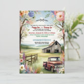 Rustieke Redneck Countryside Wedding Kaart (Staand voorkant)