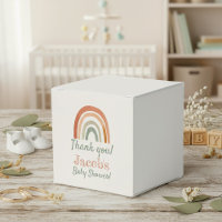 Rustieke regenboog baby shower dank u