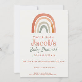 Rustieke regenboog baby shower minimalistische uit kaart